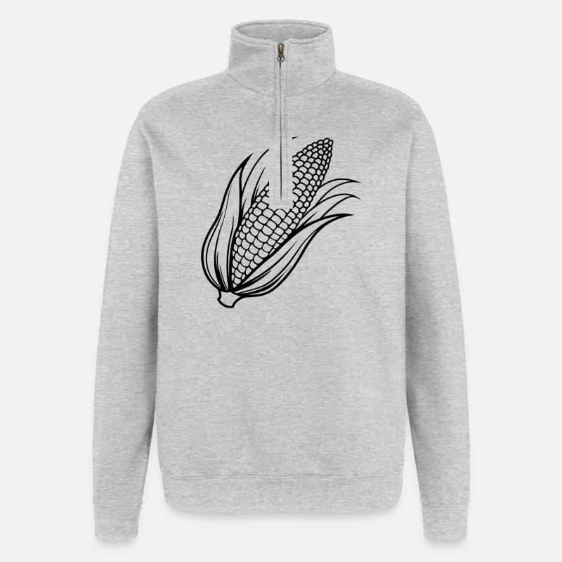 Maïs - Sweat à zip 1/4 - gris chiné