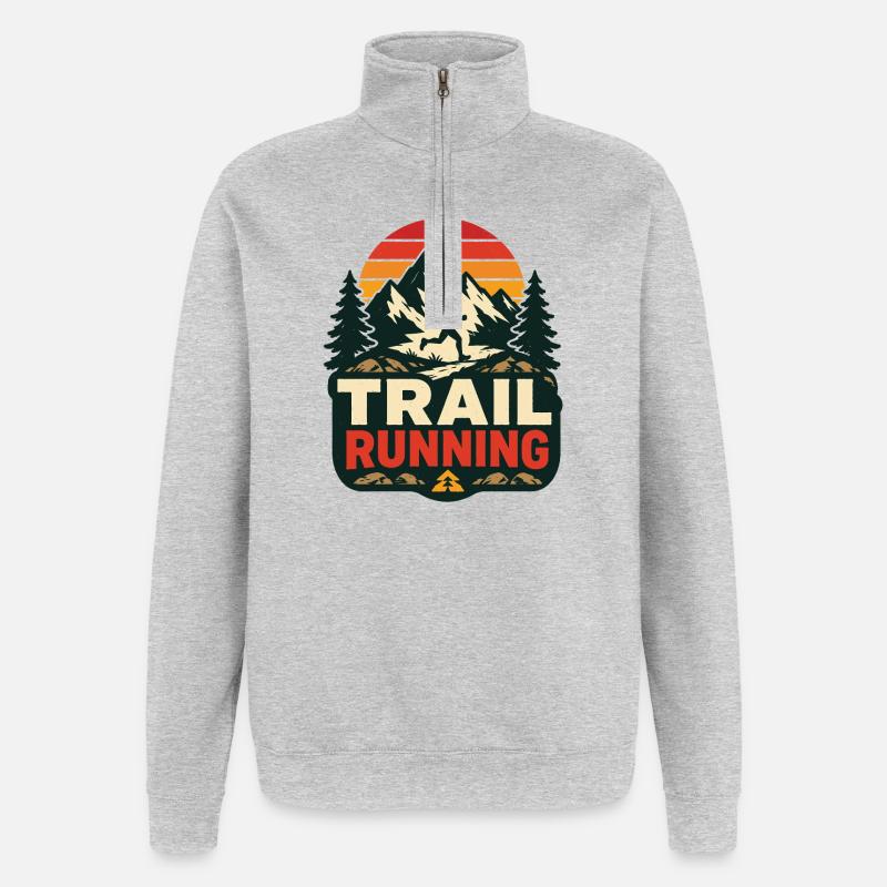 Trail Running - Quarter-Zip Sweatshirt - heather grey