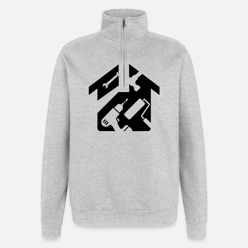 House Renovation Tool Handyman - Quarter-Zip Sweatshirt - heather grey