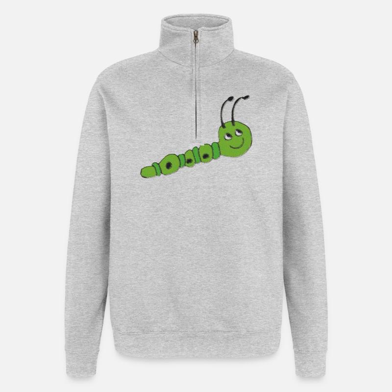 Raupe impressionismus - Quarter-Zip-Sweatshirt - Grau meliert