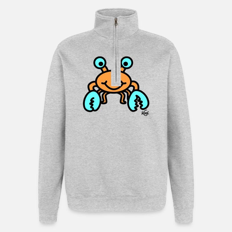 Cancer grand - Sweat à zip 1/4 - gris chiné