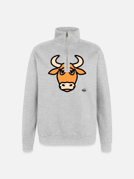 Taurus Large - Quarter-Zip Sweatshirt - heather grey