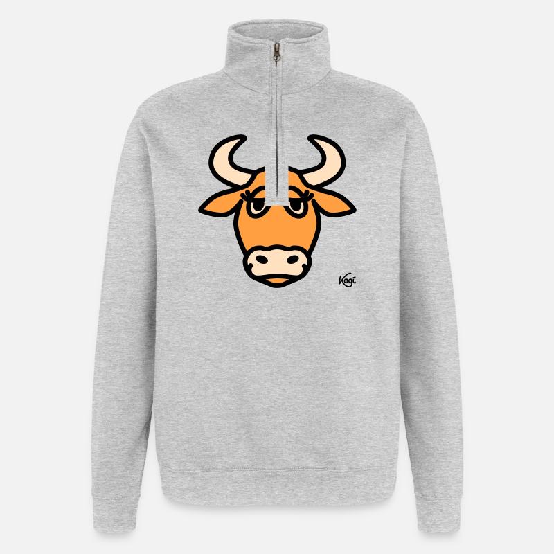 Grand Taureau - Sweat à zip 1/4 - gris chiné