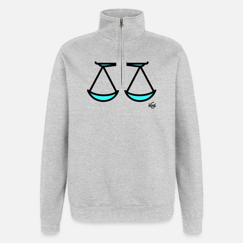 Grande échelle - Sweat à zip 1/4 - gris chiné