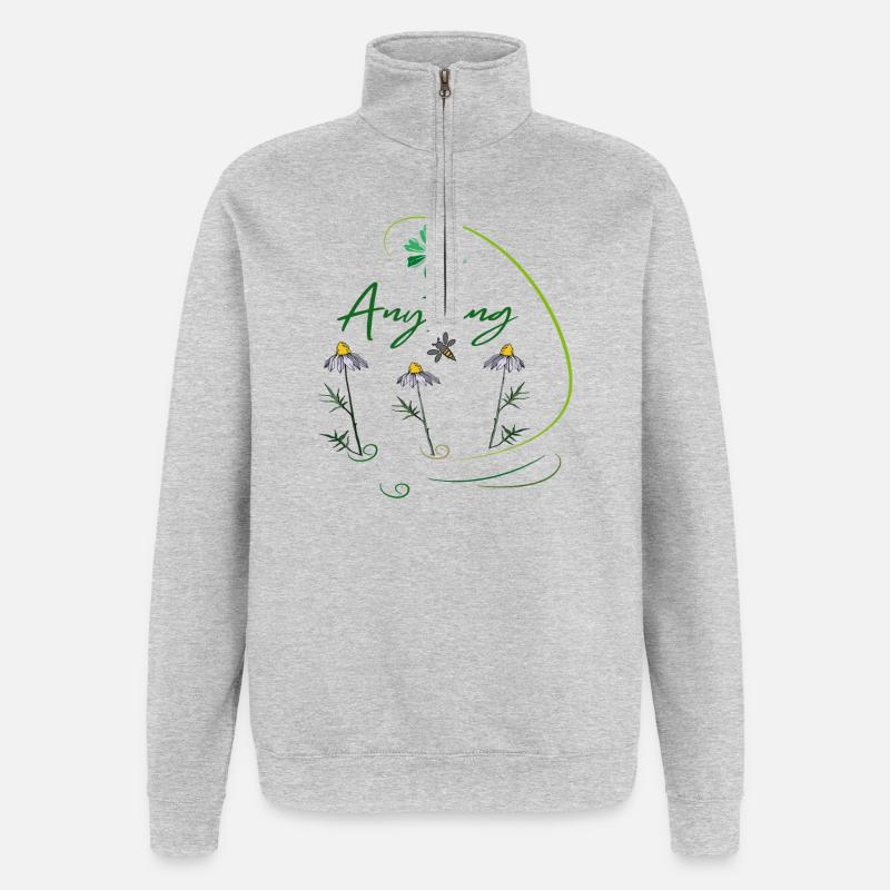 Anything  - Quarter-Zip-Sweatshirt - Grau meliert