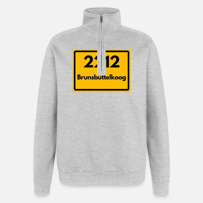 ALTE POSTLEITZAHL 2212 BRUNSBÜTTELKOOG - Quarter-Zip-Sweatshirt - Grau meliert