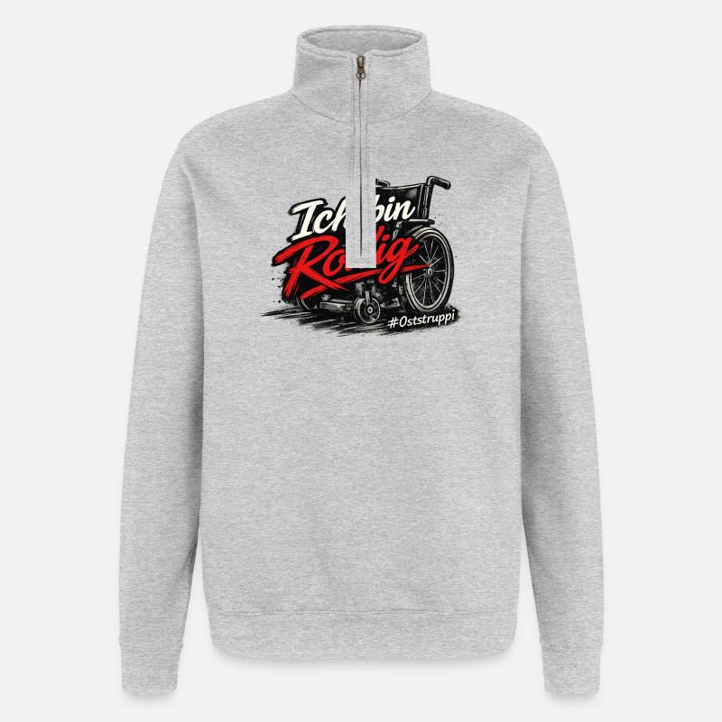 Rollig - Quarter-Zip-Sweatshirt - Grau meliert