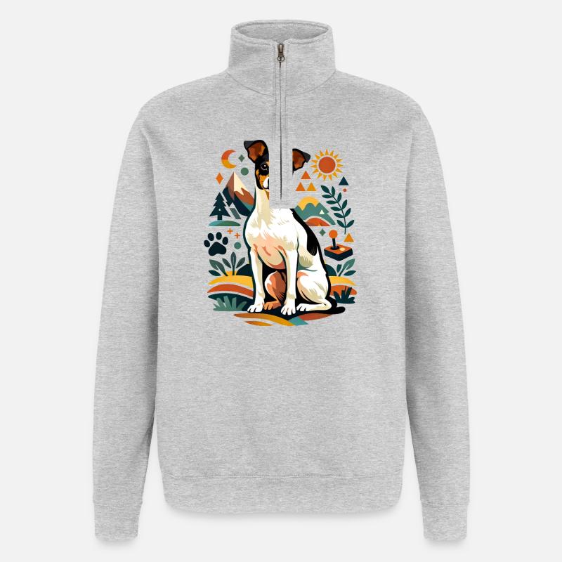 Bodeguero Folk Style - Quarter-Zip-Sweatshirt - Grau meliert