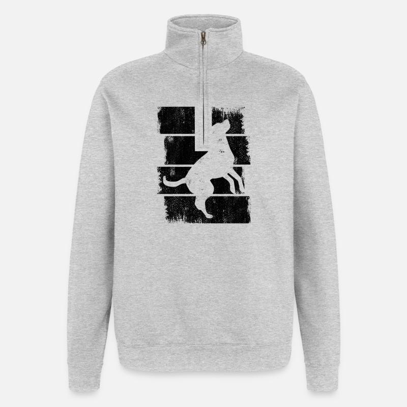 Dog - Quarter-Zip Sweatshirt - heather grey