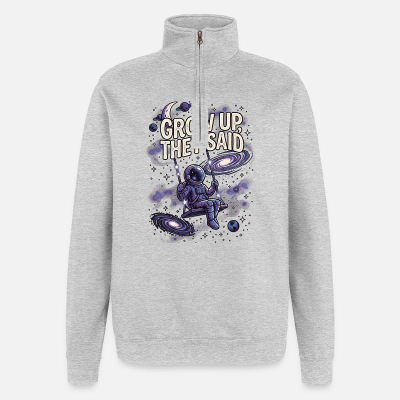Grandir - Sweat à zip 1/4 - gris chiné