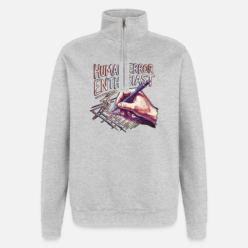 Human Error Enthausiast - Quarter-Zip-Sweatshirt - Grau meliert