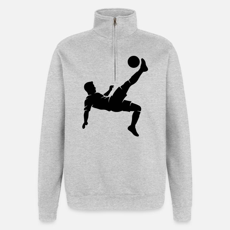 Bicyclette du footballeur - Sweat à zip 1/4 - gris chiné
