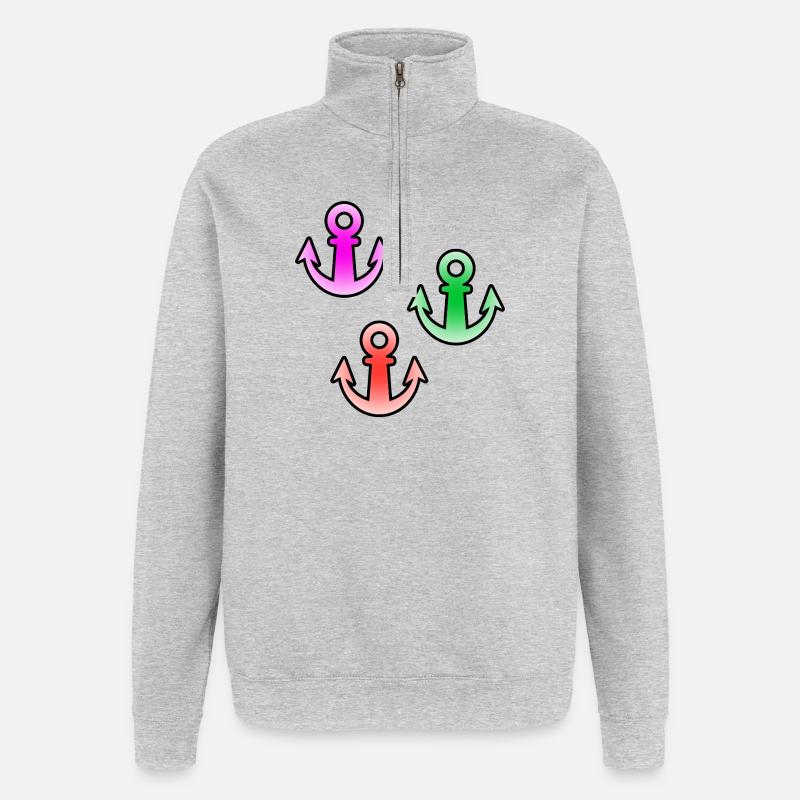 Voile - Sweat à zip 1/4 - gris chiné