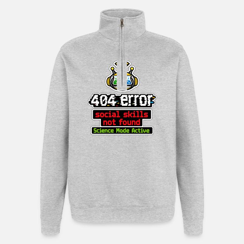 Science Bot: Active Mode - Quarter-Zip Sweatshirt - heather grey