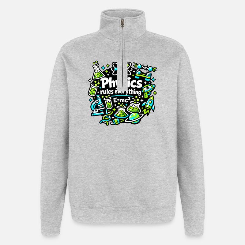 La physique régule tout - Sweat à zip 1/4 - gris chiné