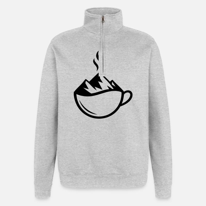 Berg Kaffee Outdoor Tasse - Quarter-Zip-Sweatshirt - Grau meliert