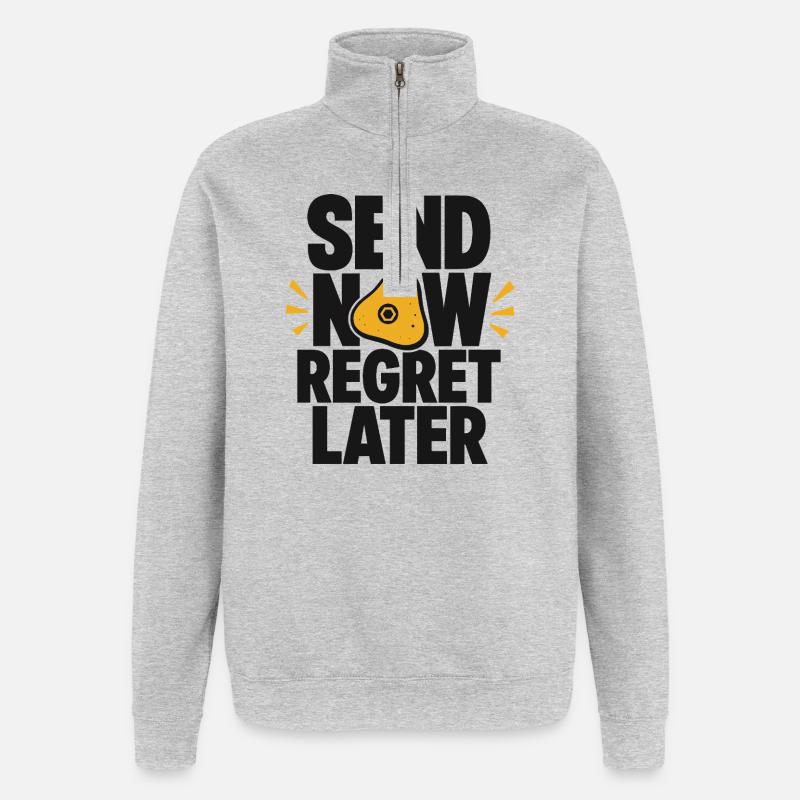 Send Now Regret Later Boulder - Quarter-Zip-Sweatshirt - Grau meliert