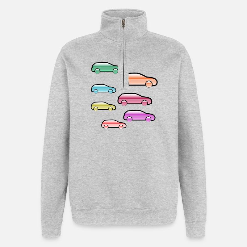 Automobiles - Sweat à zip 1/4 - gris chiné