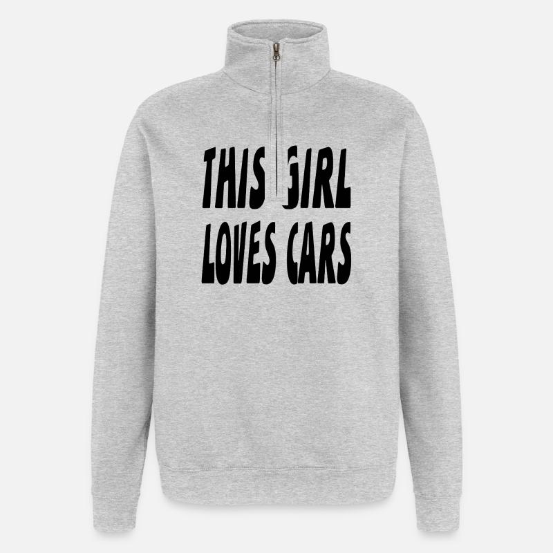 Auto - Quarter-Zip-Sweatshirt - Grau meliert