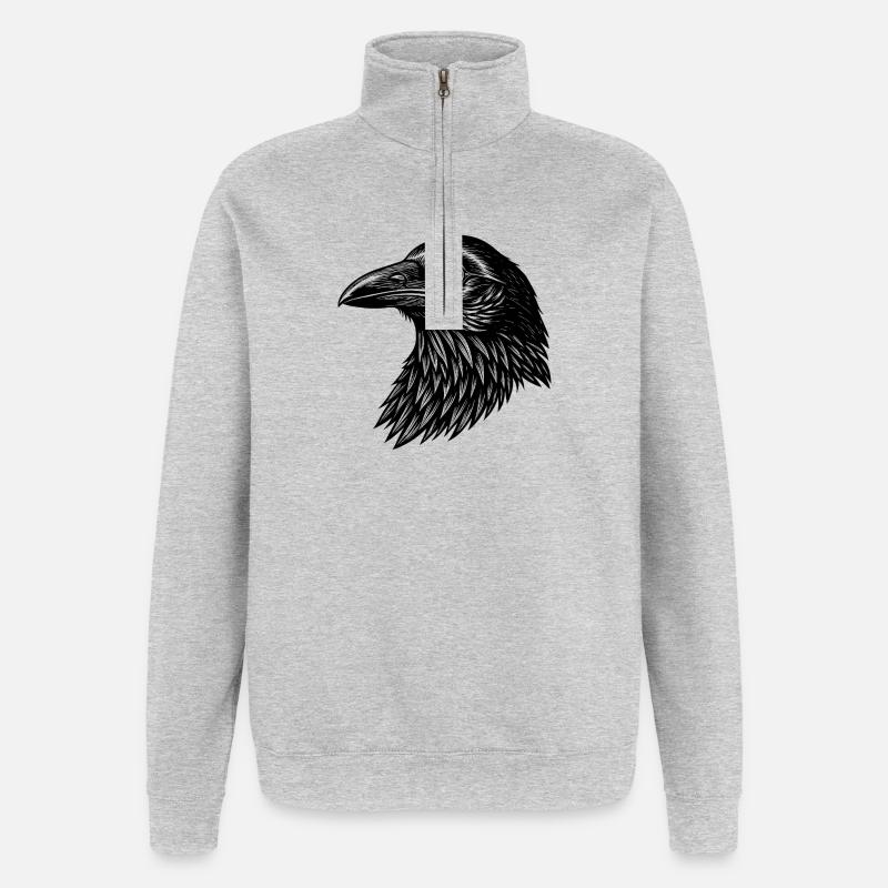 Crow - Quarter-Zip Sweatshirt - heather grey