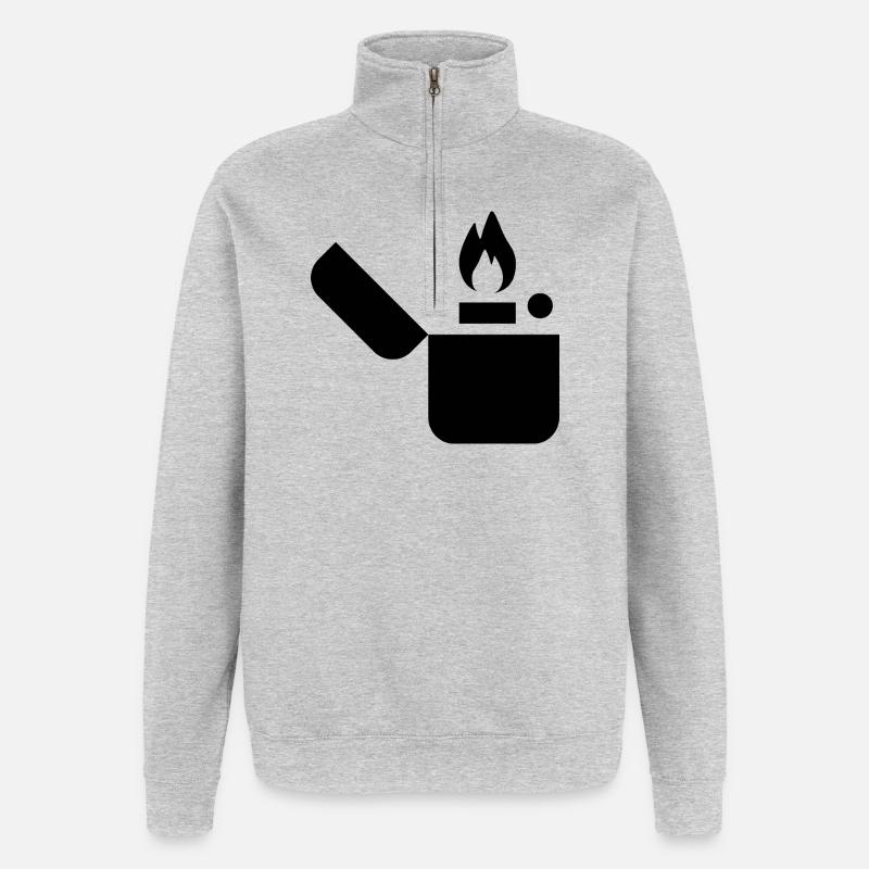 Gas Lighter - Quarter-Zip Sweatshirt - heather grey