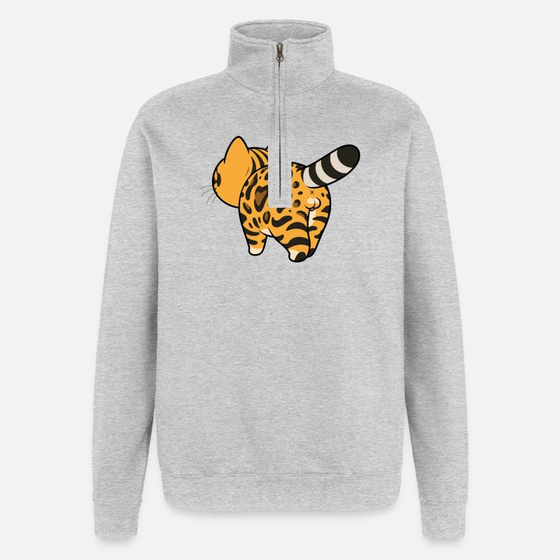 Leopard pattern converter - Quarter-Zip Sweatshirt - heather grey