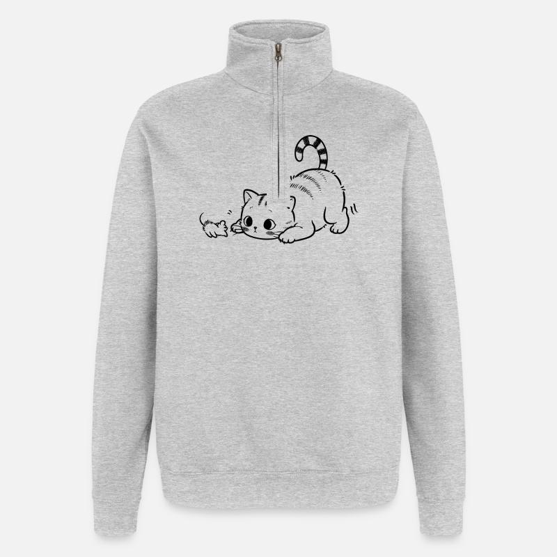 Mode bondit activé - Sweat à zip 1/4 - gris chiné