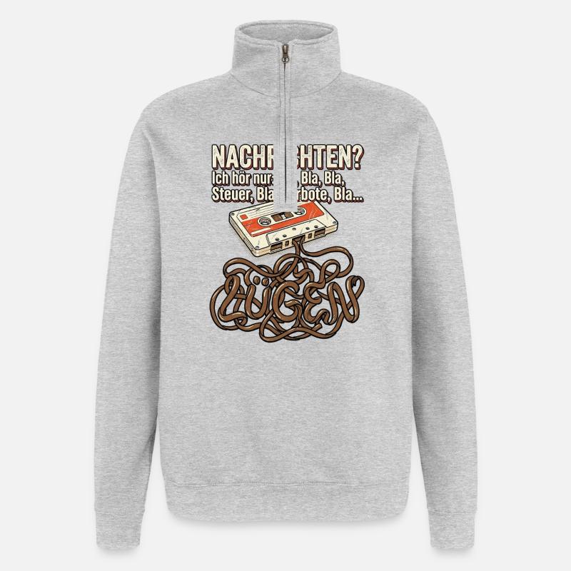 Kein Bock Mehr - Quarter-Zip-Sweatshirt - Grau meliert
