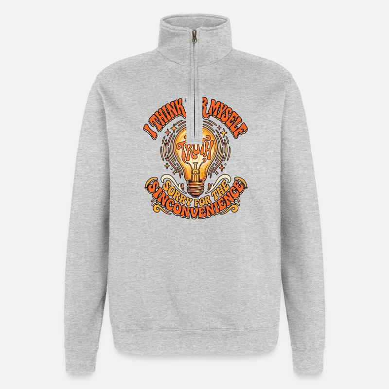 Penser par moi-même - Sweat à zip 1/4 - gris chiné