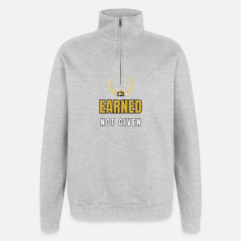 Earned Not Given - Quarter-Zip Sweatshirt - heather grey