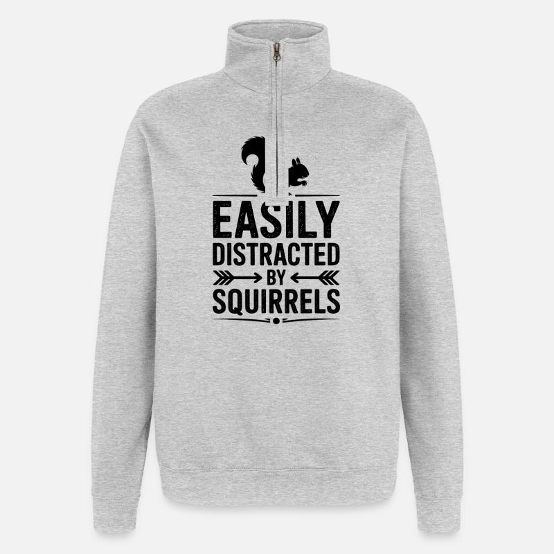 Eichhörnchen Sprüche Lustig Eichhörnchen Geschenk - Quarter-Zip-Sweatshirt - Grau meliert