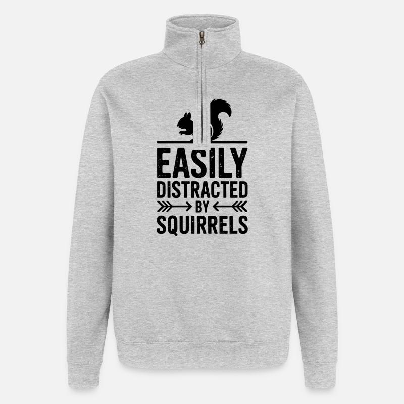 Eichhörnchen Sprüche Lustig Eichhörnchen Geschenk - Quarter-Zip-Sweatshirt - Grau meliert