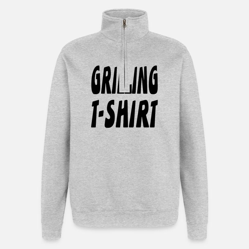Grillen - Quarter-Zip-Sweatshirt - Grau meliert