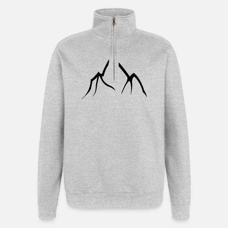 Mountains - Quarter-Zip Sweatshirt - heather grey