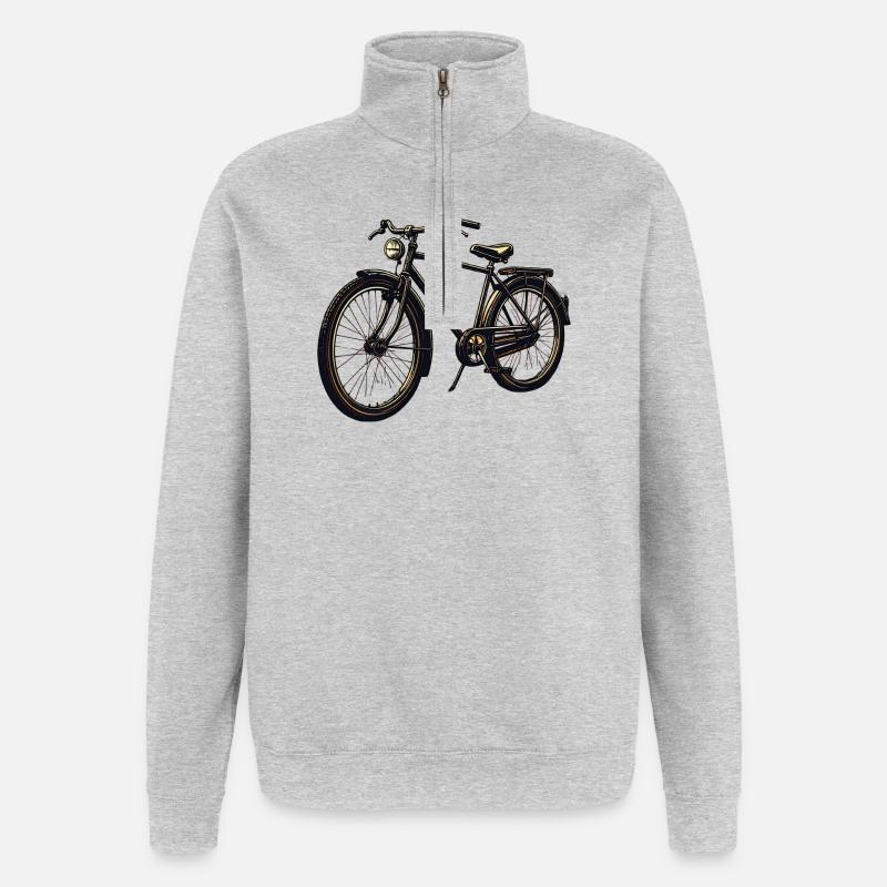 Retro Bicycle Silhouette - Quarter-Zip Sweatshirt - heather grey