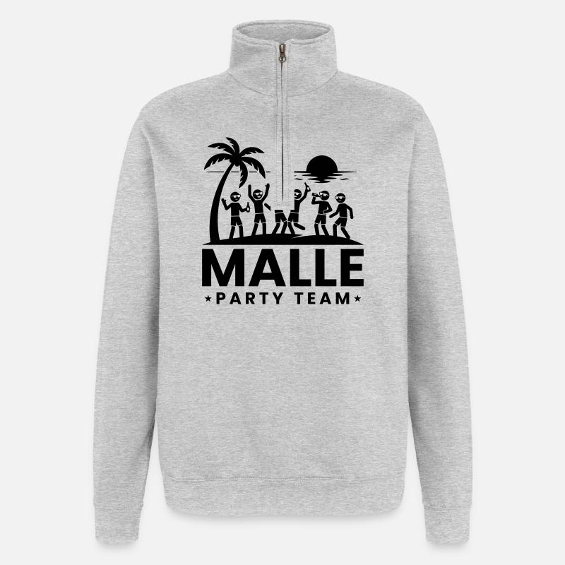 Vacances de l’équipe Malle Party - Sweat à zip 1/4 - gris chiné