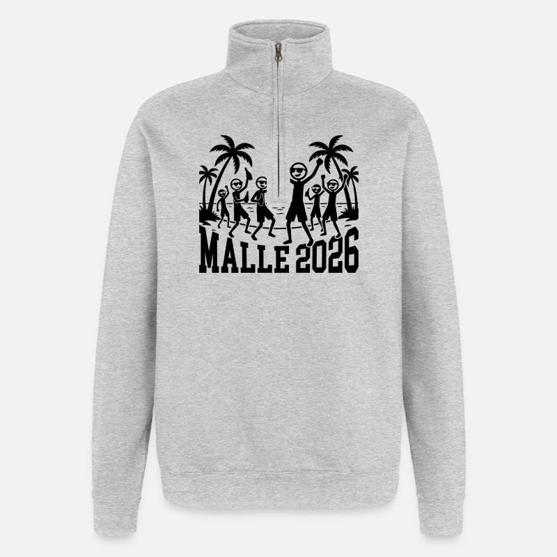 Malle 2026 Urlaub - Quarter-Zip-Sweatshirt - Grau meliert