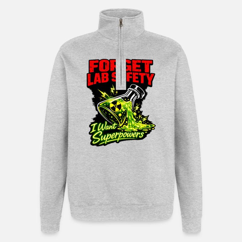 Lab-Safety Goodbye: Superpowers - Quarter-Zip Sweatshirt - heather grey