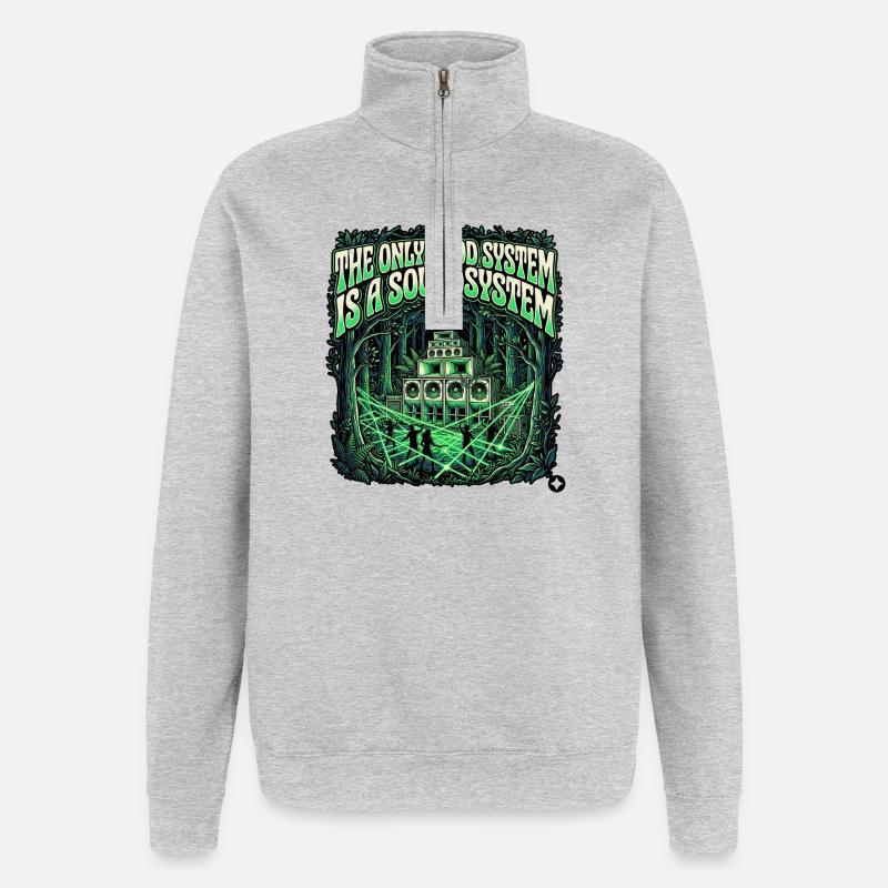 The Only Good System - Quarter-Zip-Sweatshirt - Grau meliert