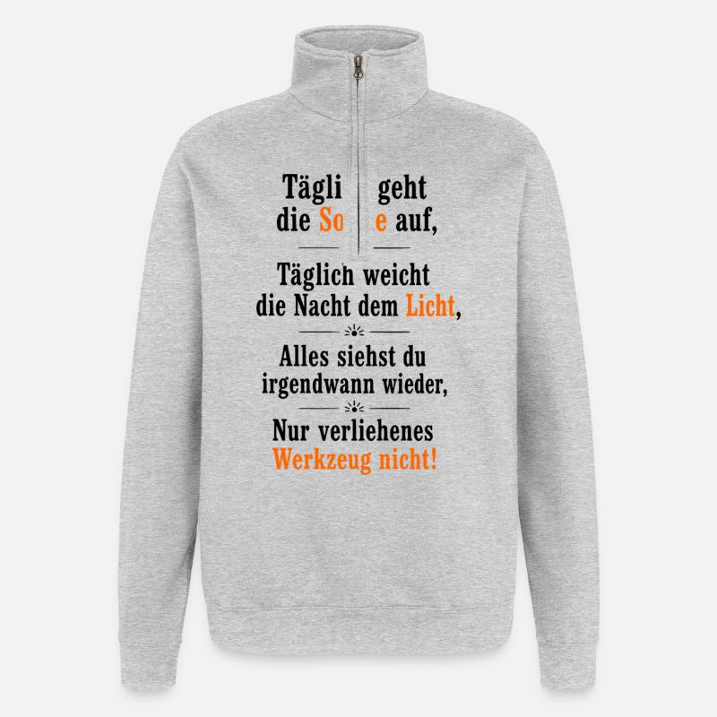 werkzeug_1 - Quarter-Zip-Sweatshirt - Grau meliert
