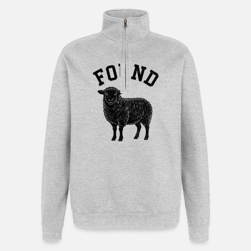 Found Sheep Silhouette - Quarter-Zip Sweatshirt - heather grey
