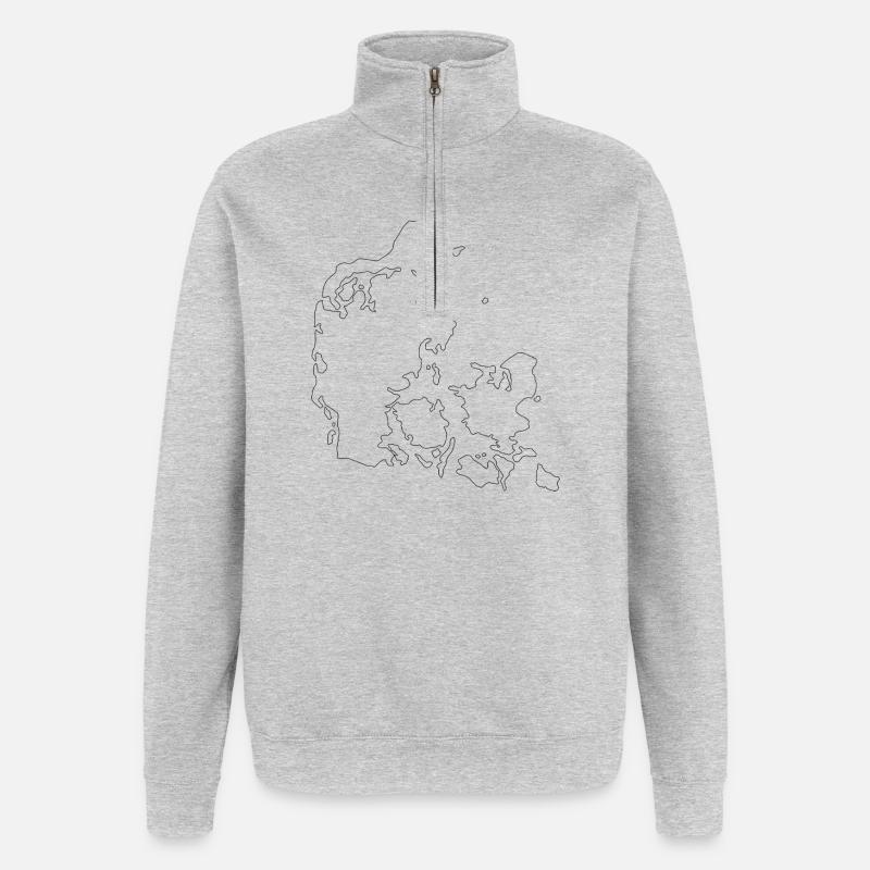 Denmark map - Quarter-Zip Sweatshirt - heather grey