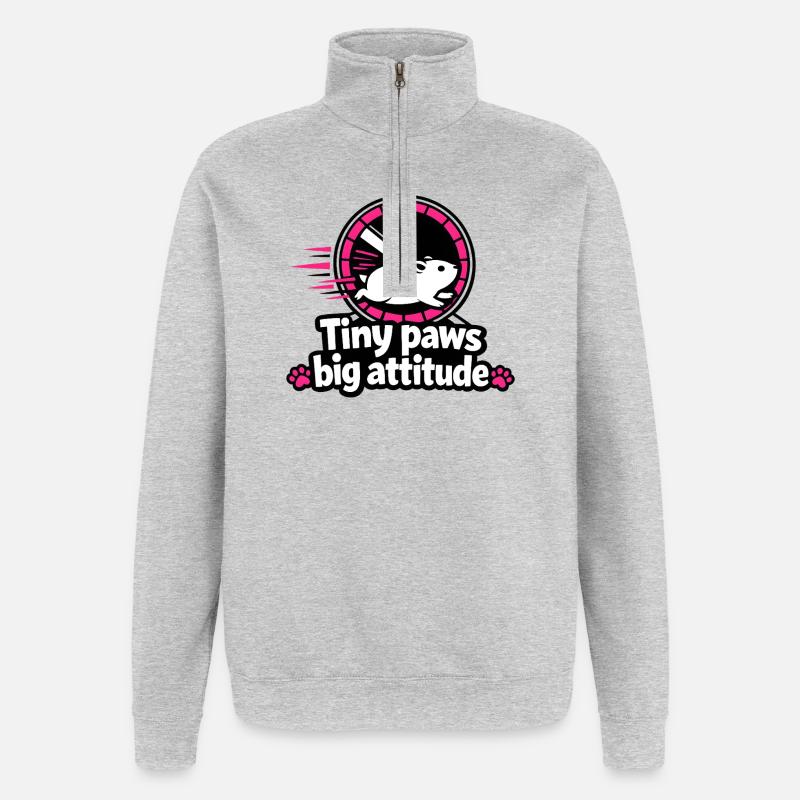 Small paws, big attitude - Quarter-Zip Sweatshirt - heather grey