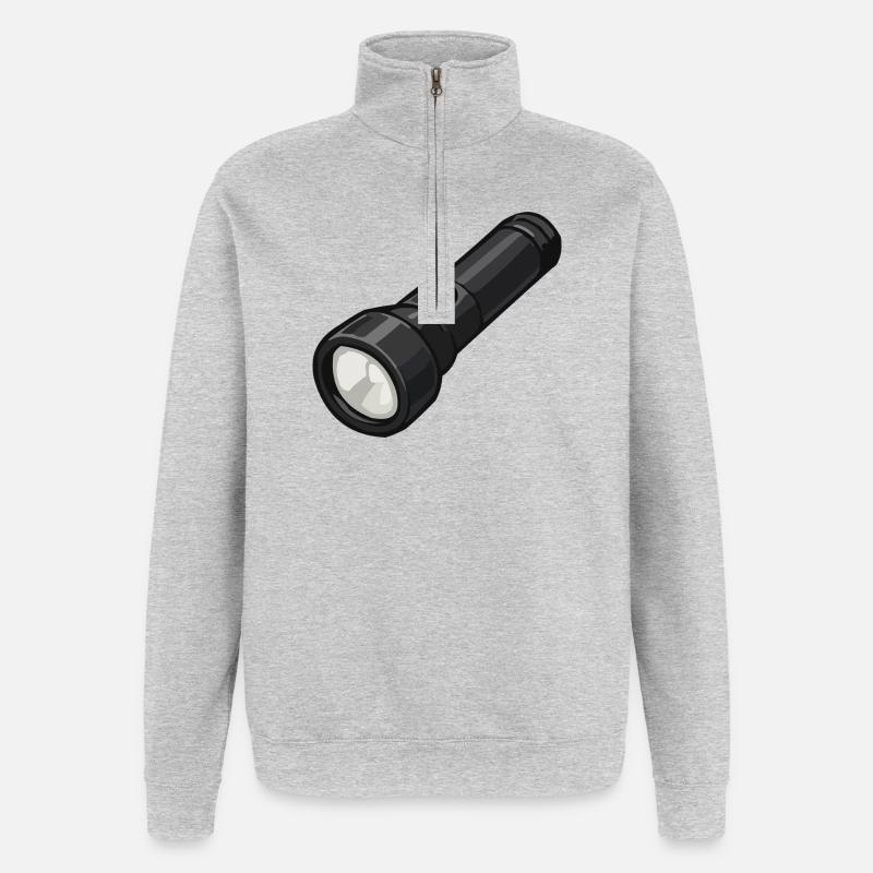 Compact Flashlight Illustration - Quarter-Zip Sweatshirt - heather grey