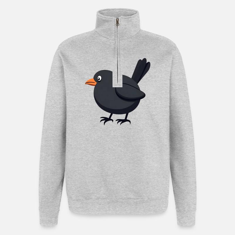 Amsel Vogel - Quarter-Zip-Sweatshirt - Grau meliert