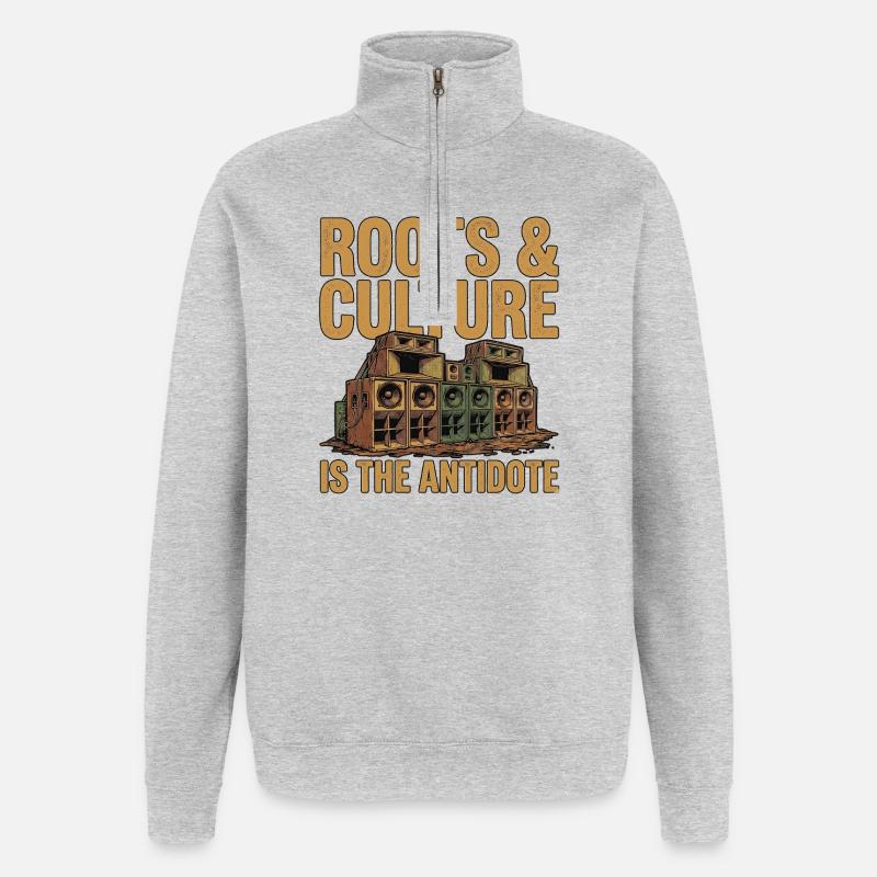 Roots Is The Antidote - Quarter-Zip-Sweatshirt - Grau meliert