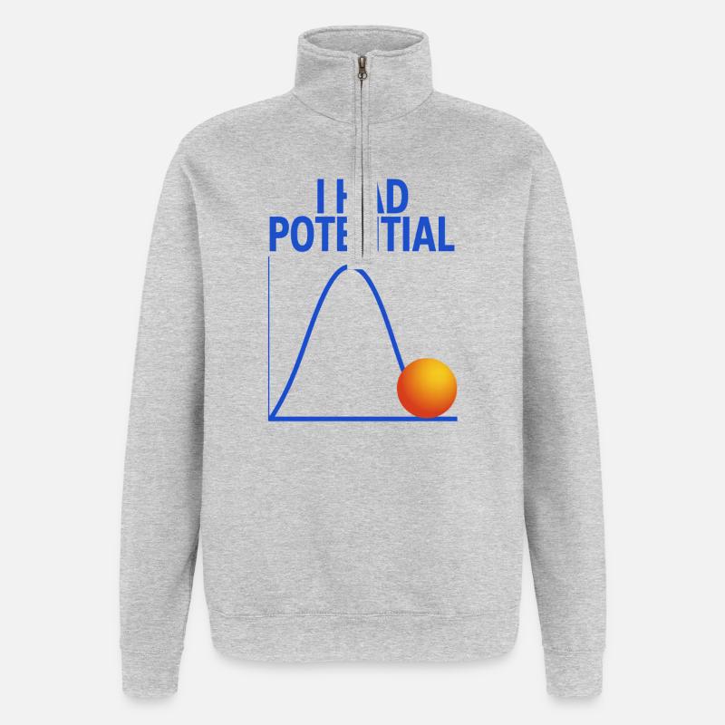 I Had Potential Graphics Physicist Joke - Quarter-Zip Sweatshirt - heather grey