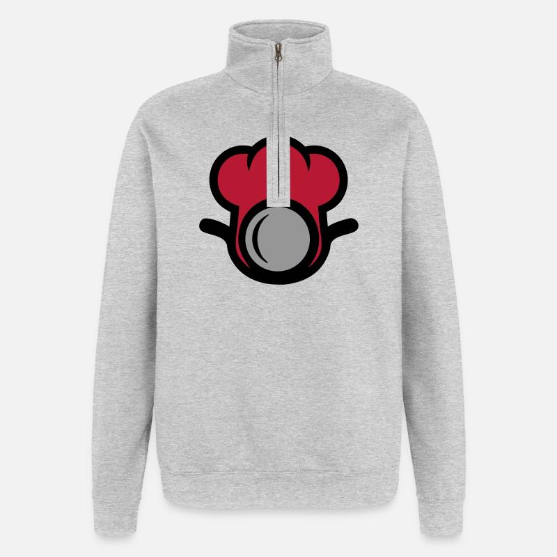 Kochmütze Restaurant Küchenchef Catering - Quarter-Zip-Sweatshirt - Grau meliert
