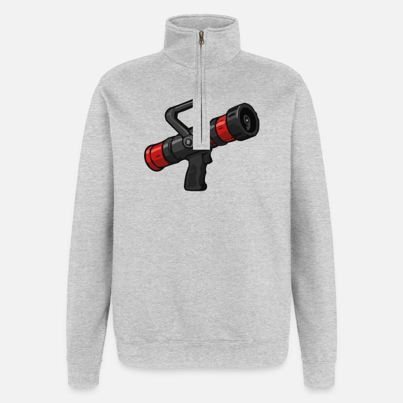 Conception de lance-flammes de science-fiction - Sweat à zip 1/4 - gris chiné