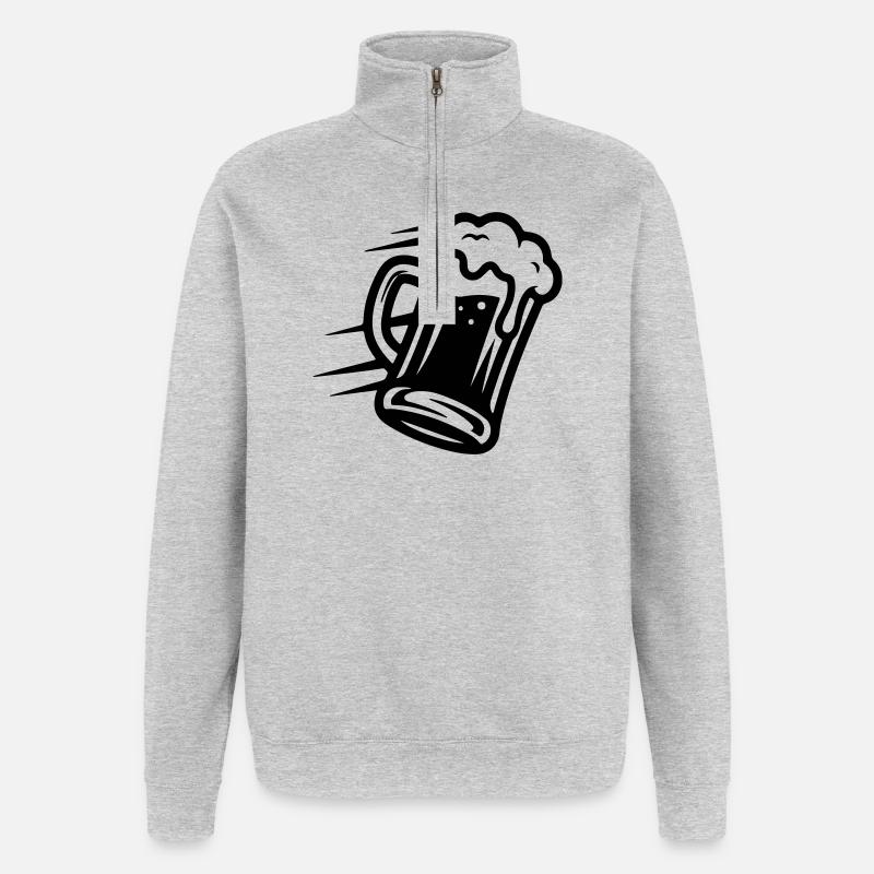 Bier Bierglas Symbol - Quarter-Zip-Sweatshirt - Grau meliert